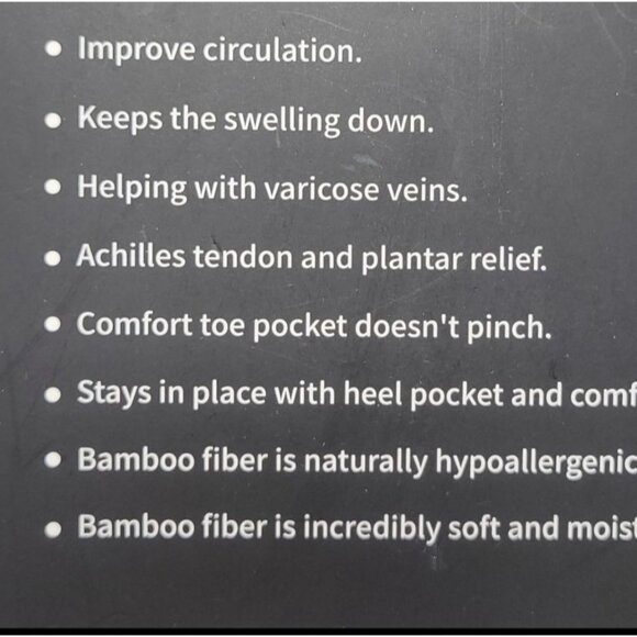 BBFrey Natural Bamboo Compression Socks 15-20 mmHg 6 Pairs Plastic-Free Hypoall - Picture 2 of 9